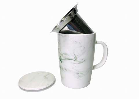 Green Marble Tea Infuser Mug